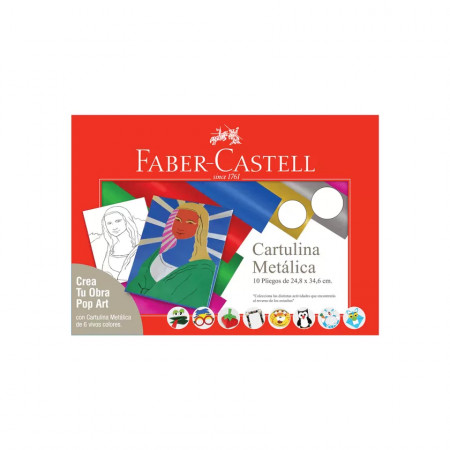 Cartulina Metálica Faber-Castell Arte Faber Surtido 10 Pliegos