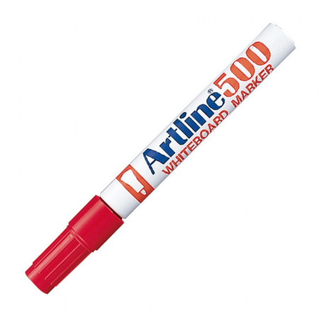Plumón de Pizarra Artline 500 Punta Redonda Recargable Rojo