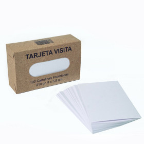 Tarjeta Visita J.S. 9x5.5 cm 225 g Blanca 100 Unidades