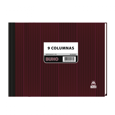 Libro de Contabilidad Buho 9 Columnas Nro 170 50 Hojas