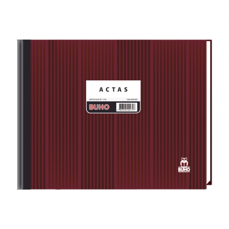 Libro de Actas Buho Apaisado Nro 174 100 Hojas