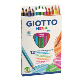 Lápiz Color Giotto Jumbo Mega Triangular 12 Unidades