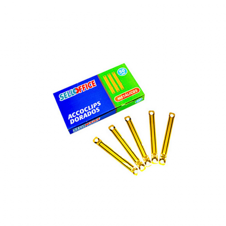 Accoclips Selloffice Fastener Dorado 50 Unidades