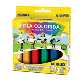 Adhesivo Cola Acrilex 6 Colores