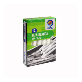 Tiza Blanca Hand Redondo Sin Polvo 12 Unidades