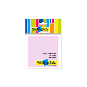 Nota Adhesiva Stick & Write Rosado 100 Hojas 76x76 mm