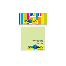 Nota Adhesiva Stick & Write Verde Claro 100 Hojas 76x76 mm