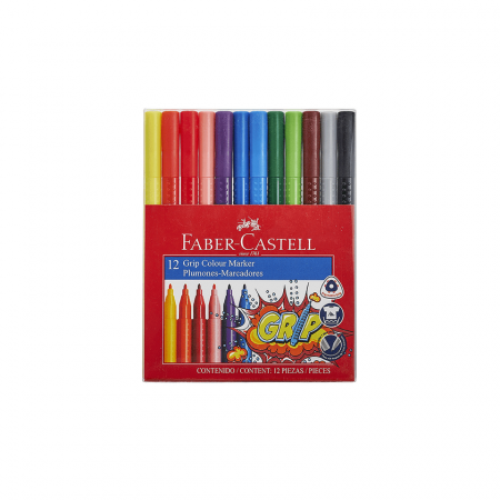 Plumón Faber-Castell Grip 12 Colores