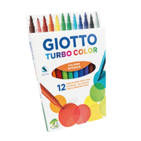 Plumón giotto Turbocolor 12 Colores