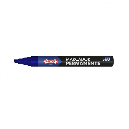 Marcador Permanente Artel Punta Biselada 60 Azul