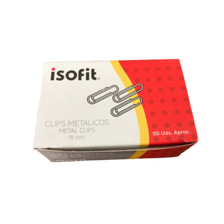 Clip Isofit Metálico Punta Redonda 78 mm Caja de 50 Unidades