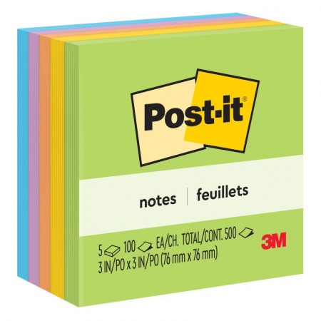 Nota Adhesiva 3M Post-It 654-5Uc Cubo Ultra 500 Hojas