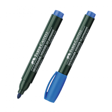 Marcador Permanente Faber Castell 52 Punta Redonda Azul