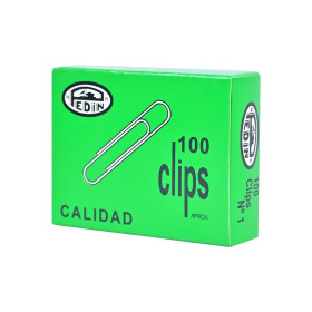 Clip Metálico Pedin 30 mm Punta Redonda Caja de 100 Unidades