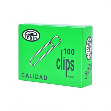 Clip Metálico Pedin 30 mm Punta Redonda Caja de 100 Unidades