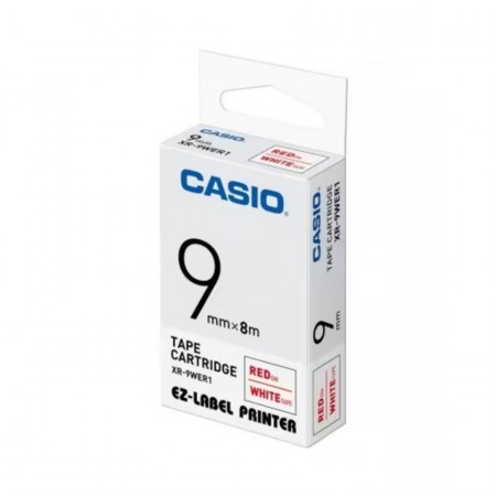 Cinta Rotuladora Casio 9 mm X 4 M Blanco Letra Rj