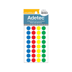 Etiqueta Autoadhesiva Adetec Circular 1.5 cm Surtido