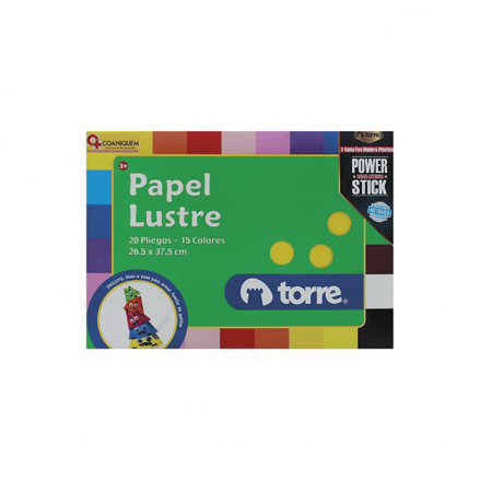 Papel Lustre Torre Carpeta Arte 26.5X37.5 cm Surtidos 20 Hojas