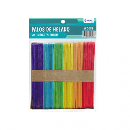 Palos Helado Hand Color 50 Unidades