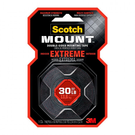 Cinta de Montaje 3M Scotch Doble Cara Extremo 2.54 cm x 1.52 m