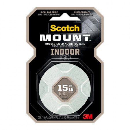 Cinta de Montaje 3M Scotch Doble Cara Interiores 2.54 cm x 1.39 m