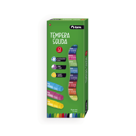 Témpera Torre Solida 12 colores 10 g x Stick