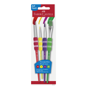 Pincel Faber Castell Set de 4 Unidades con Grip