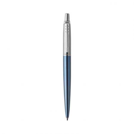 Bolígrafo Parker Jotter Cuerpo Metálico Azul Claro Punta Media Azul