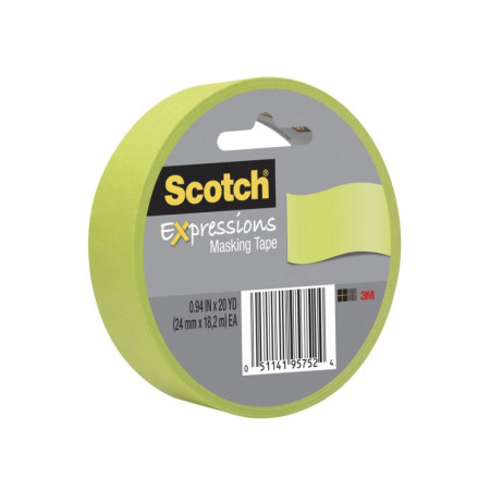 Cinta Masking 3M Scotch Expressions 24 mm x 18 m Verde Limón