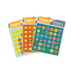 Etiquetas Adhesivas Escolares Adetec Caritas 15.5 cm 16.25 cm Multicolor