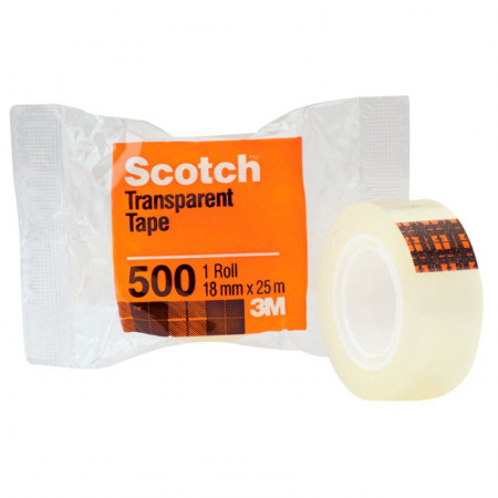 Cinta Adhesiva 3M Scotch Cristal 18 mm X 25 M