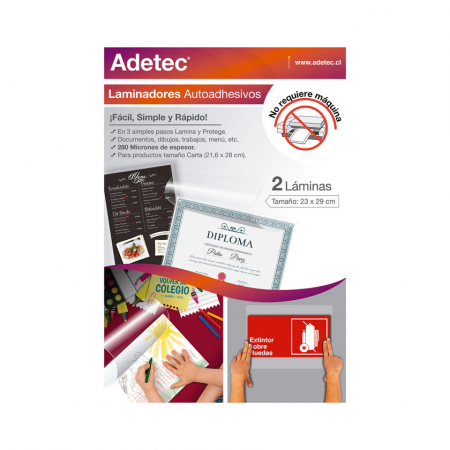 Lámina Autoadhesiva en Frío Adetec 229x292 mm 2 Unidades