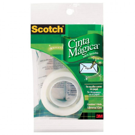 Cinta Adhesiva 3M Scotch Mágica Invisible 810 18 mm X 10 M