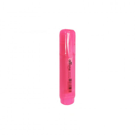 Destacador Offione Rosado Fluorescente Cuerpo Transparente