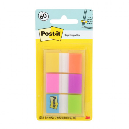 Separador de Página 3M Post-It Banderita Colores Variados 60 Hojas