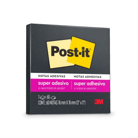 Notas Adhesivas 3M Post-It Super Sticky Negro 76x76 mm 60 Hojas