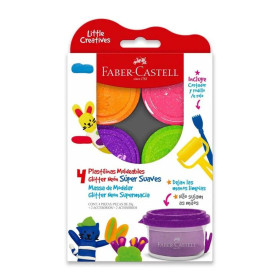 Masa para Modelar Faber Castell Little Creatives 50 g 4 Colores Neón Surtidos