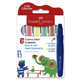 Lápiz Crayon Faber Castell Jumbo Cremoso Little Creatives 6 Colores