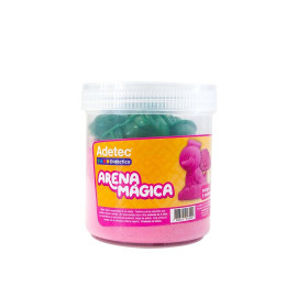 Arena Mágica Adetec +5 Moldes Color Rosado 450 G