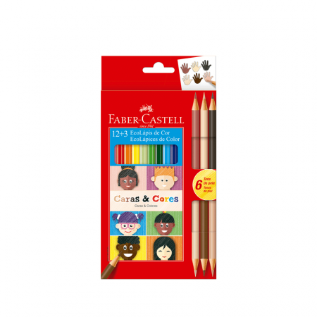 Lapiz Color Faber Castell Caras & Colores Largo 15 Piezas