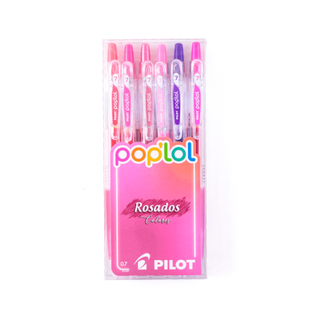 Bolígrafo Pilot Pop Lol Colores Rosados 0.7 mm Set de 6 Unidades