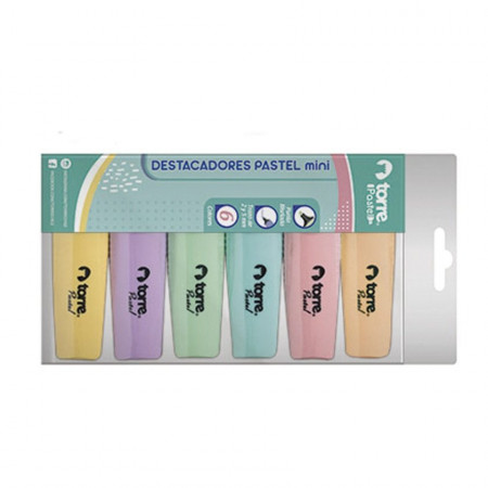 Destacador Torre Pastel Mini 6 Colores