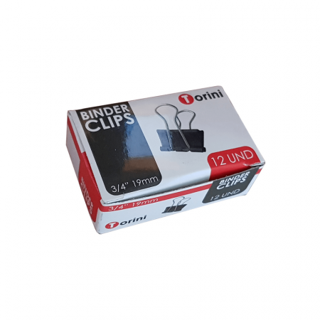 Doble Clip Torini 19 mm Caja de 12 Unidades