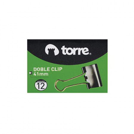 Doble Clip Torre Negro 41 Mm Caja de 12 Unidades