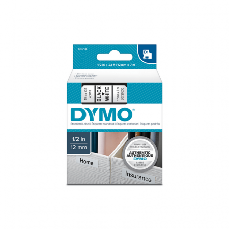 Cinta Rotuladora Dymo LP160 12 mm 7 m Negro-Blanco