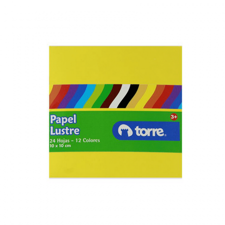 Papel Lustre Torre Fajo Imagia 10X10 cm Surtidos 24 Hojas