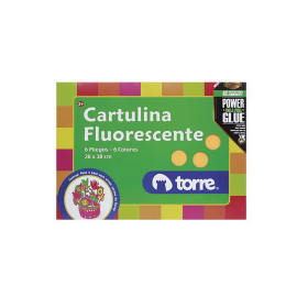 Carpeta con Cartulina Fluorescente Torre 6 Pliegos