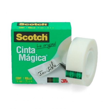 Cinta Adhesiva 3M Scotch Invisible Mágica 19 mm X 25 M