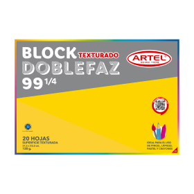 Block de Dibujo Artel 99 1/4 Doble Faz Texturado 20 Hojas