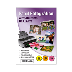 Papel Foto Autoadhesivo Adetec A-4 180 g 20 Hojas